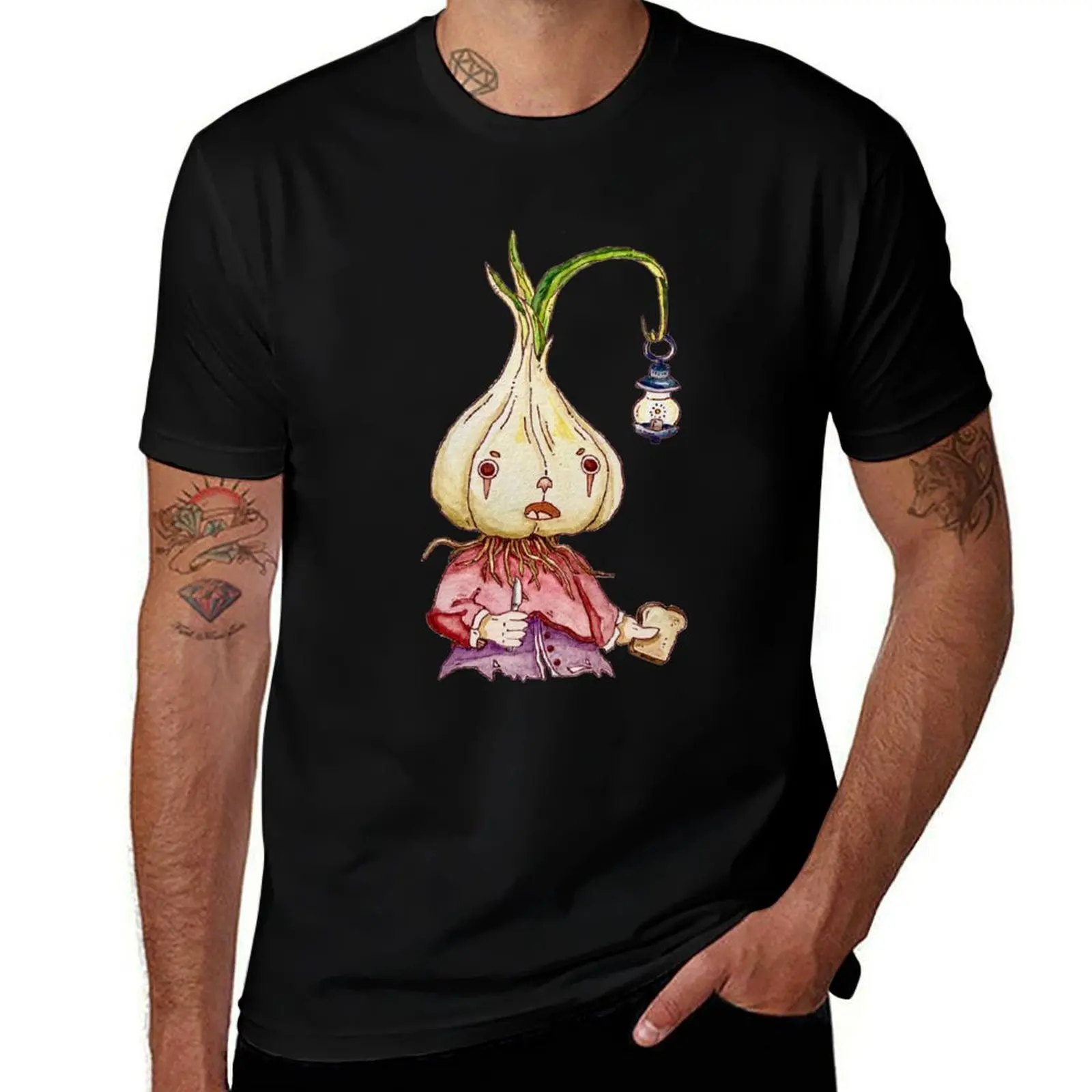 

Garlic Ghost T-Shirt kawaii clothes street wear Clothing summer top anime shirts men