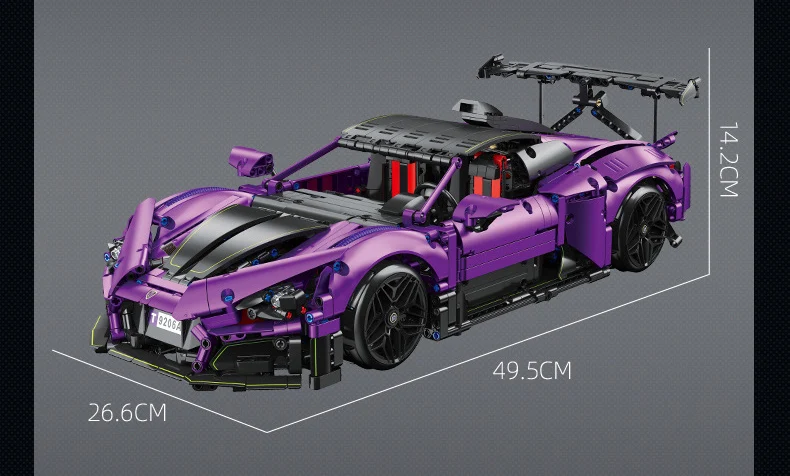 Technisches 1:10 Maßstab Fahrzeug-Rennbausatz Senna GTR Konzept Supersportwagen-Modell Supercar RC Spielzeug Konstruktionsbaustein – Detail 7