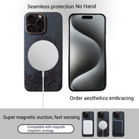 Black Wukong 100% Carbon Fiber Magnetic Case for iPhone 15/16 Kevlar Anti-Fingerprint MagSafe Slim Shockproof Scratch-Resistant