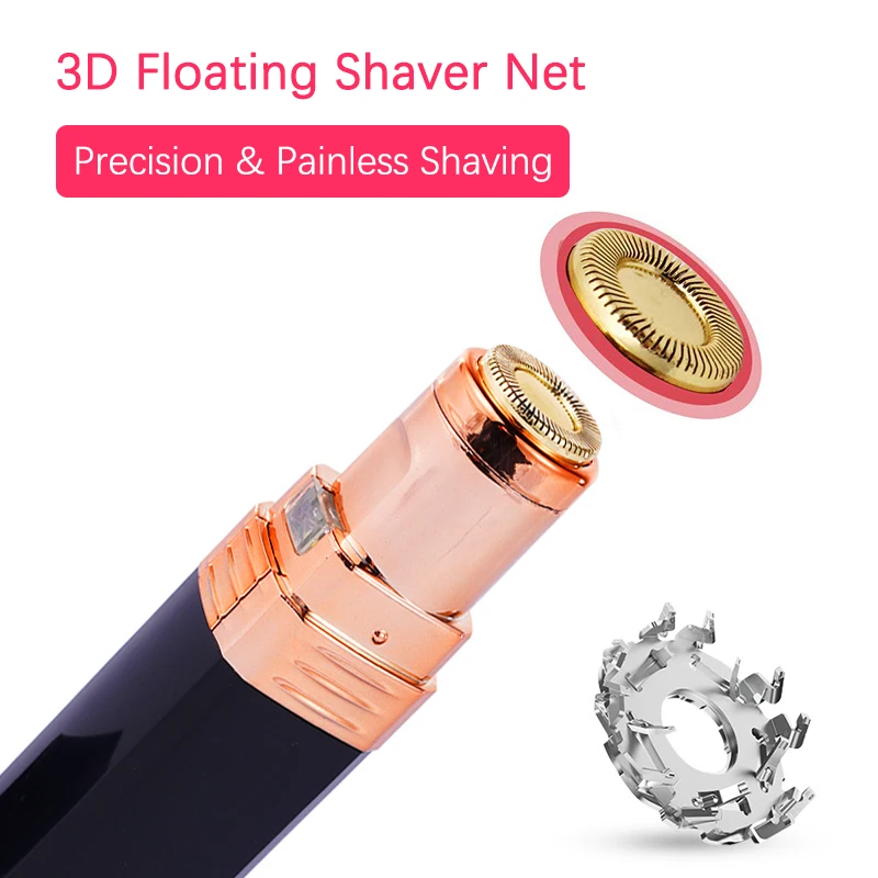 جهاز الحلاقة الكهربائية لإزالة الشعر بشكل مثالي على شكل أحمر شفاه لنزع شعر الوجه للنساء أدوات إزالة شعر الجسم غير مؤلم