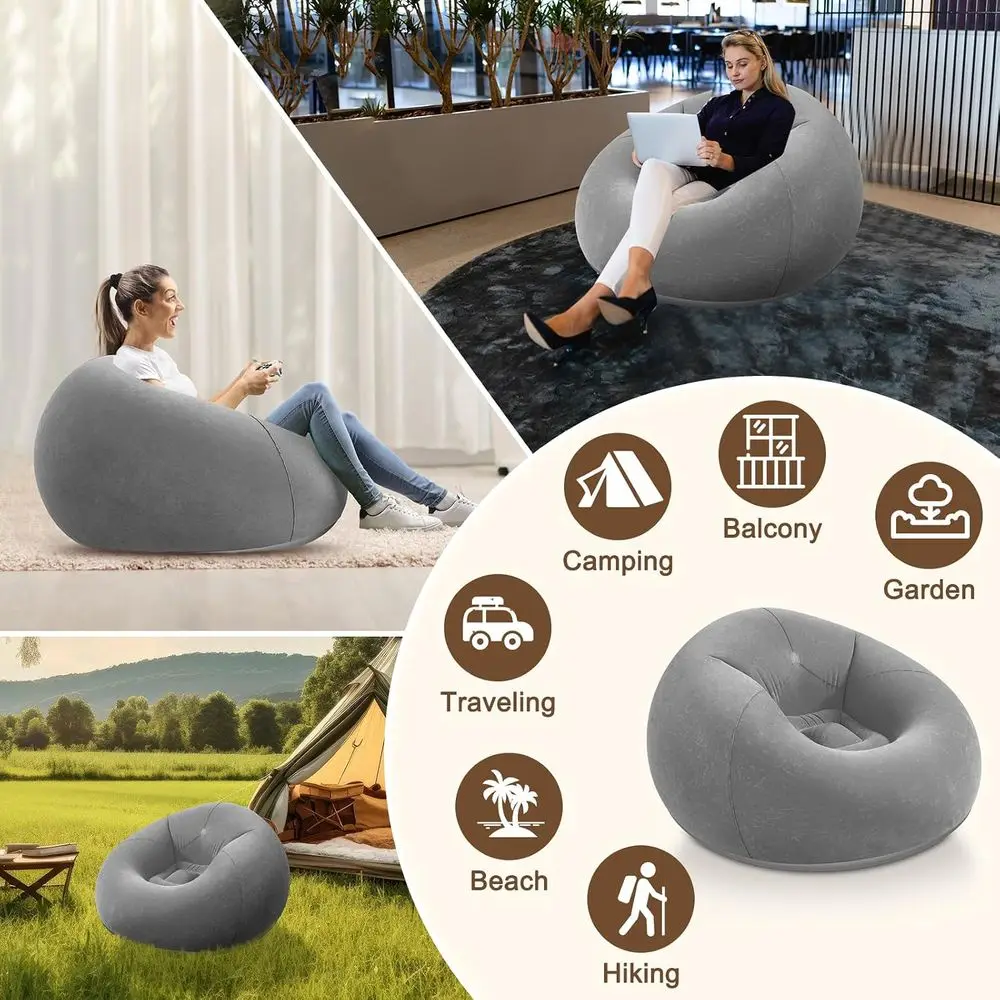 Inflatable Bean Bag Chairs, Gr - Kids Outdoor Bean Bag Chair recension och pris