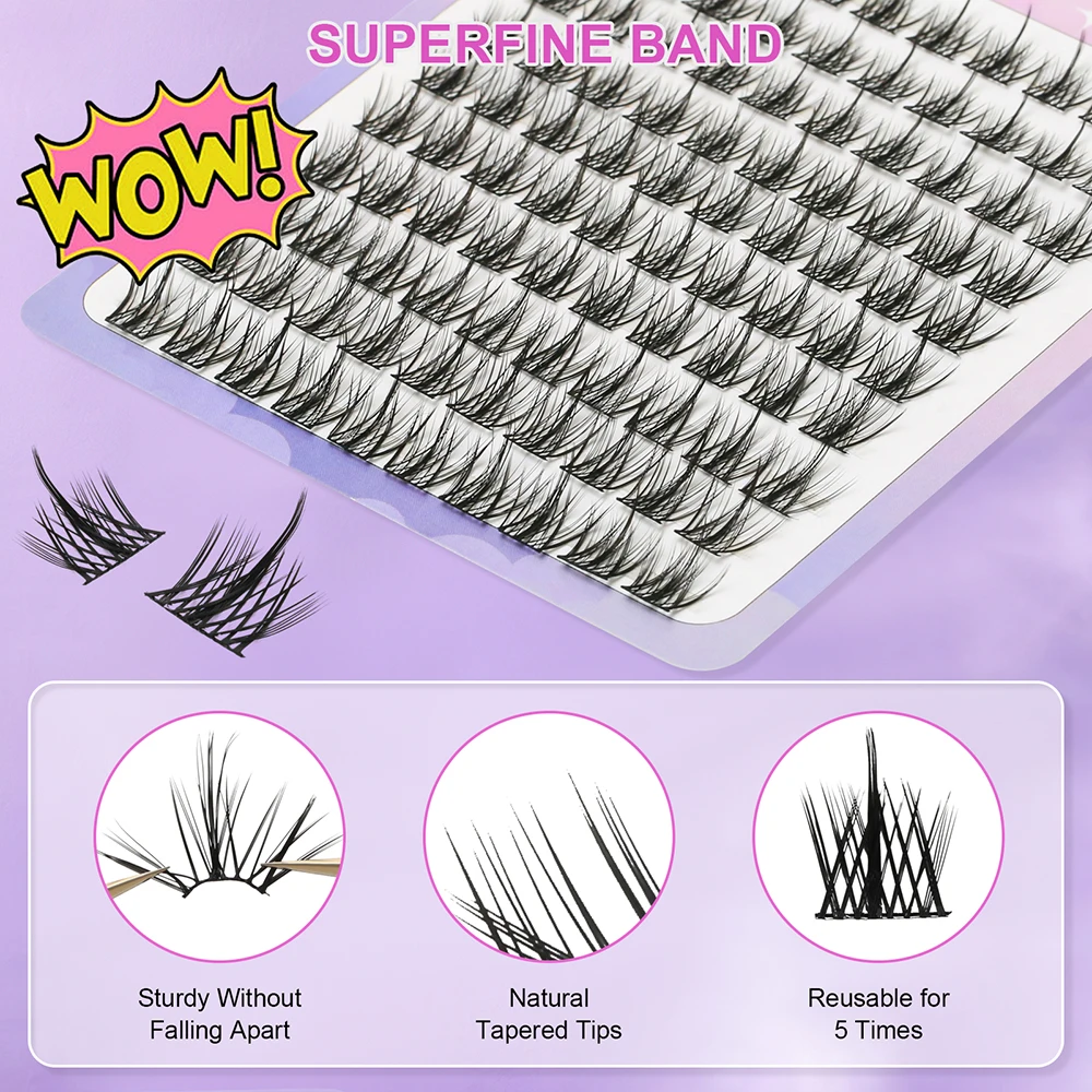 Grafted Fake Eyelashes for Women Fluffy Volume Soft Long Segmented False Eyelahes for Beauty Blogger Makeup