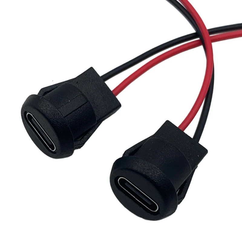 1-10pcs TYPE-C female socket 2Pin injection glue direct pressure positive reverse plug charging port Type C USB Connector 2 Pin