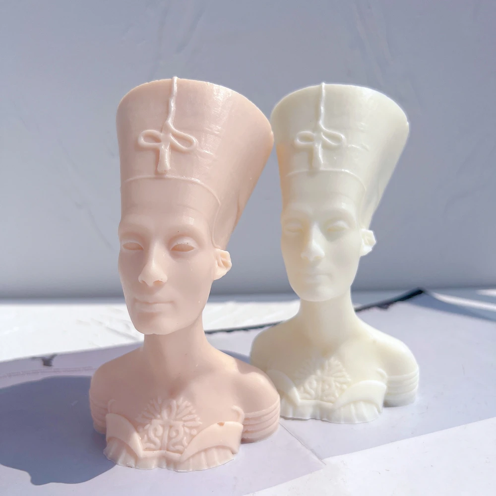 Imagem -02 - Nefertiti Estátua Egípcia Silicone Vela Mold Escultura Mitologia Antiga Molde de Cera de Soja Figura Decoração