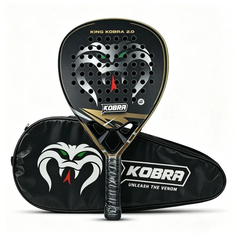 KING KOBRA 2.0 18K Carbonfaser Padel-Schläger 3D Texturierte Rutschfeste Oberfläche Professioneller Paddle-Tennis-Schläger Stoßfest