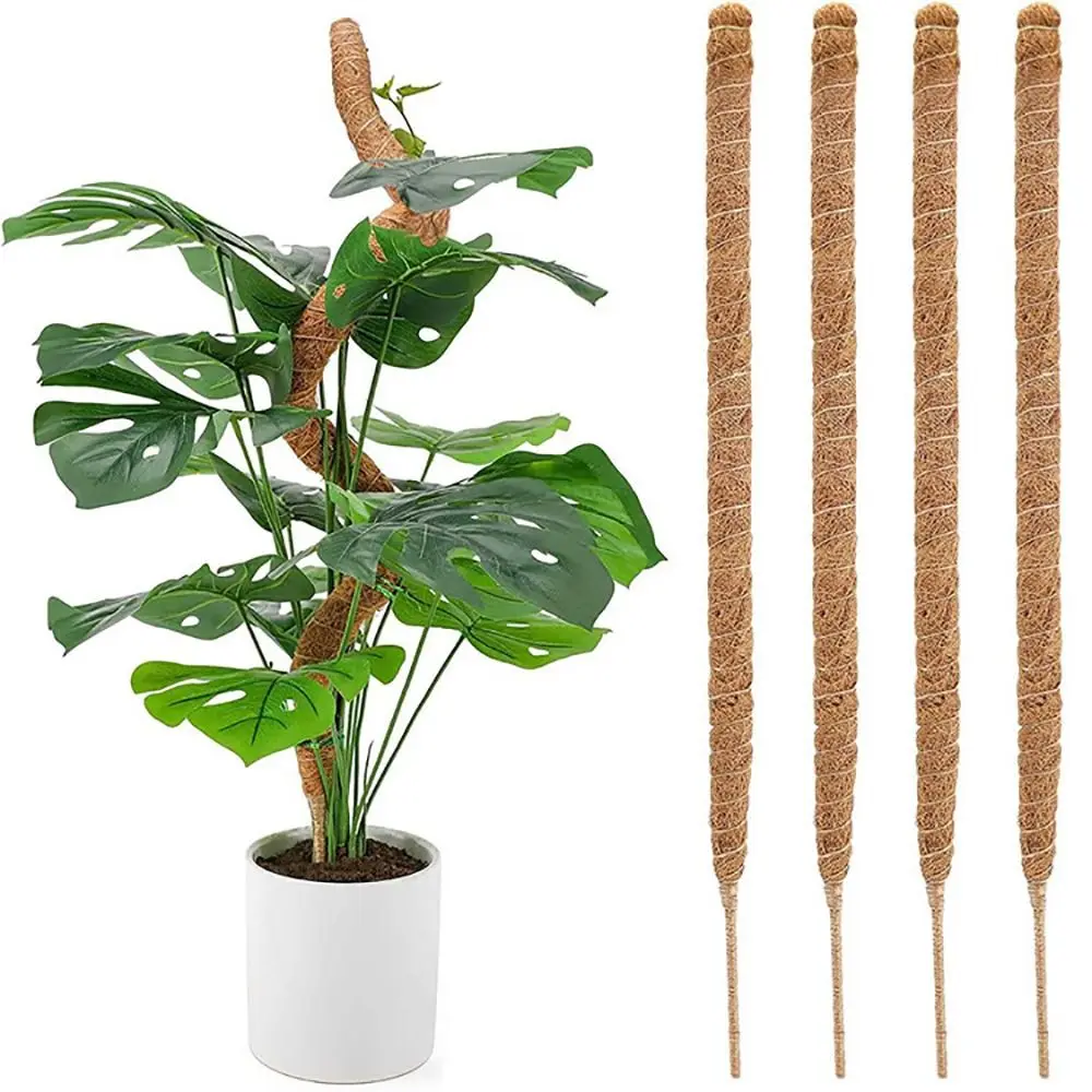 60/110cm Bendable Plant Climbing Palm Cane Gardening Coconut Rod Stretch Climbing Pole Indoor Plant Creeper Coir Totem Poles