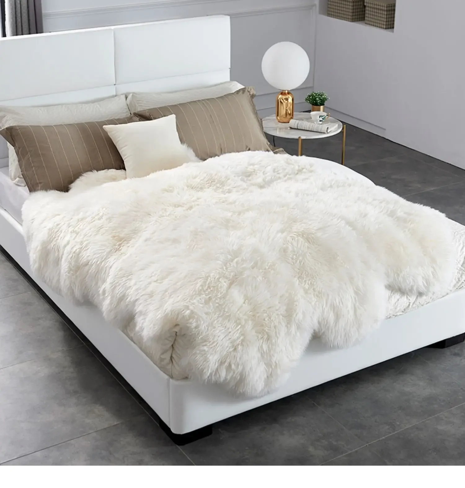 Natural Australia  Real Sheepskin Mattress Bedroom Blankets For Bedding 100%wool, real sheep fur comfortable bed blankets