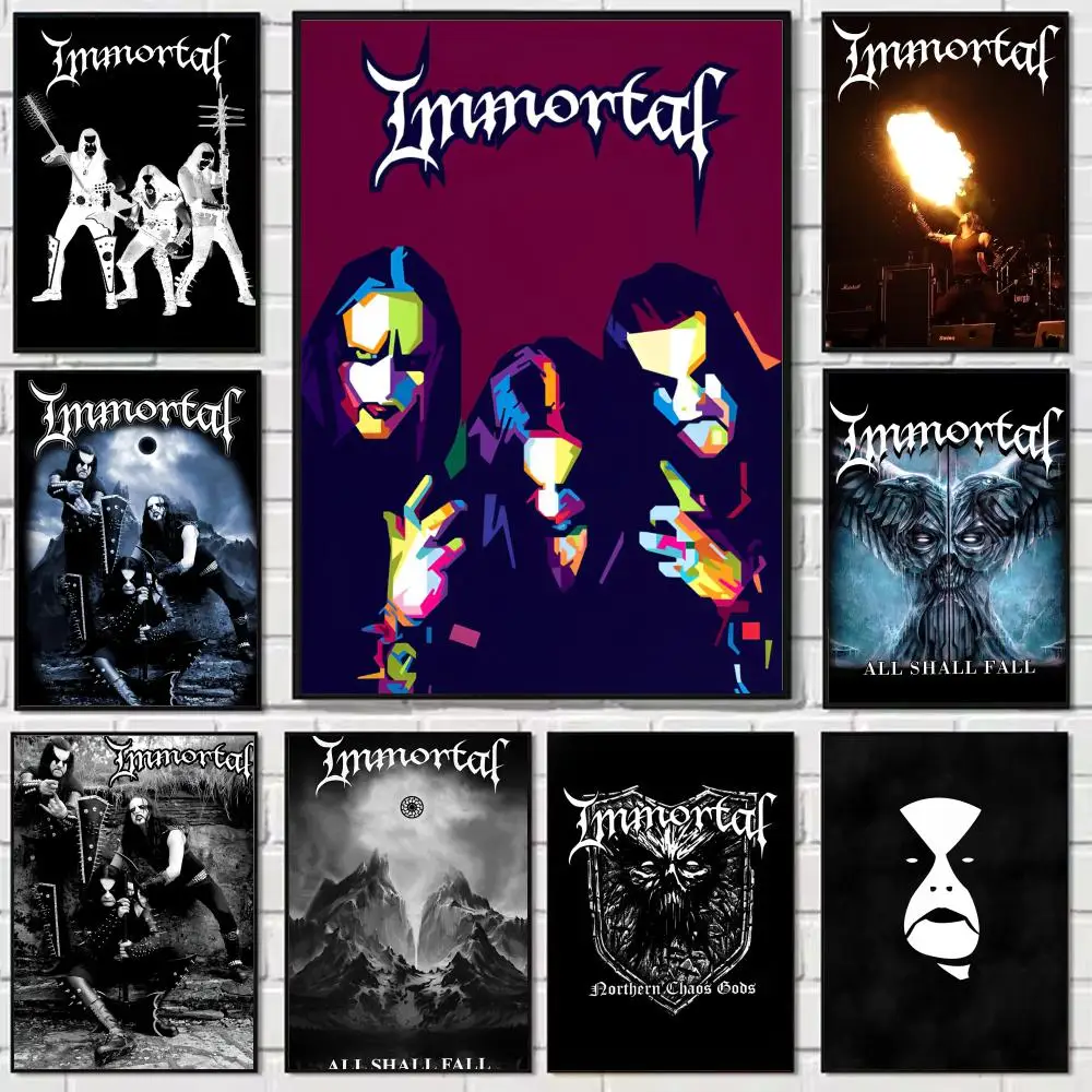 

Band I-IMMORTAL Northern Chaos Gods Painting Calligraphy Modern Waterproof Wall Art Print For Home Living Room Bedroom Decor