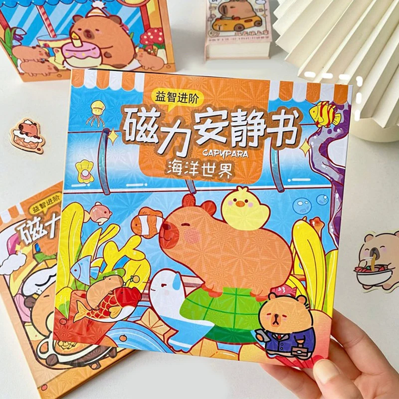 Capybara Refrigerator Magnet Cartoon Game Book Birthday Party Activities Handbook Quiet Book Whole Children'S Decorative