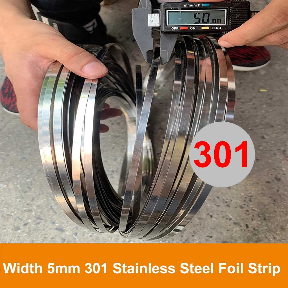 Width 5mm 301 Stainless Steel Strip Thickness 0.05 ~ 1mm High Elasticity Stainless Steel Foil Strip Customizable Specifications
