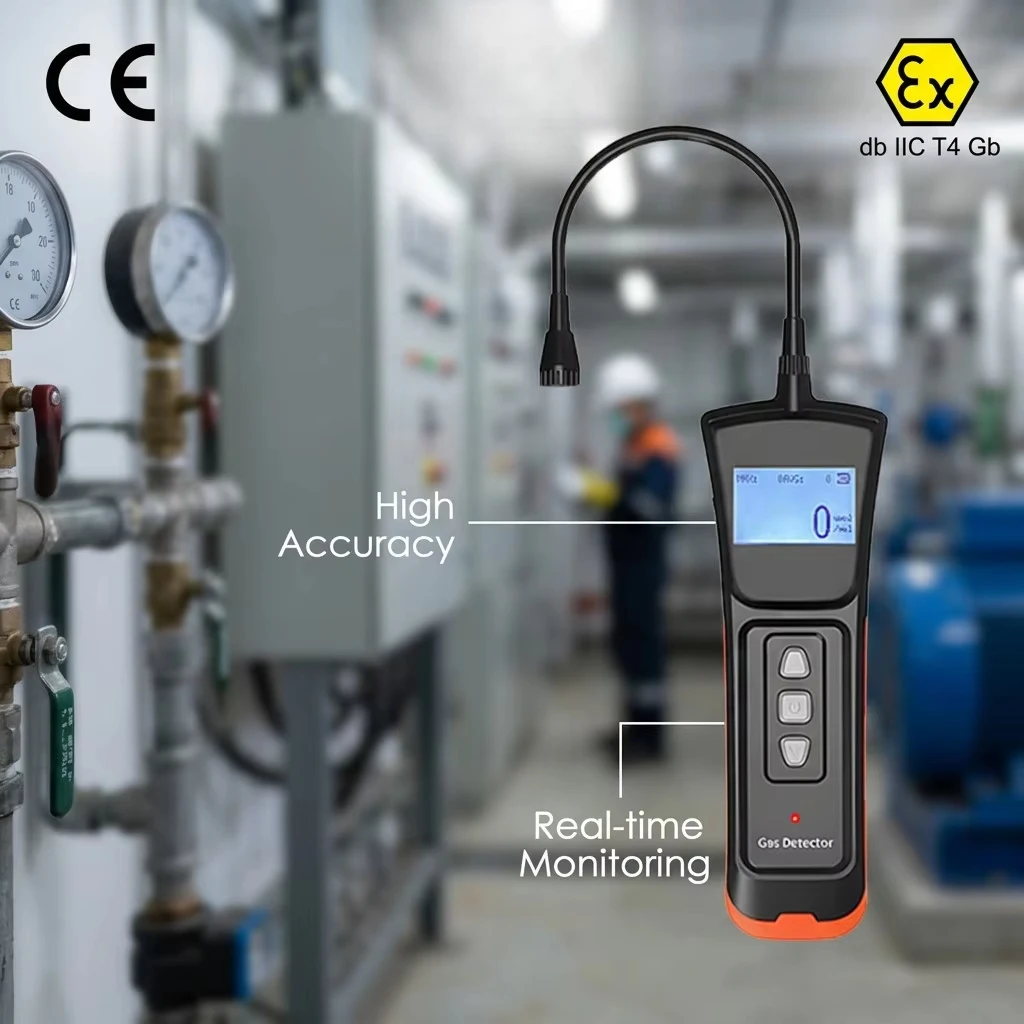Industrial Hydrogen Leak Detector Portable H2 Monitor ATEX Certified Intrinsically Safe Gas Analyzer