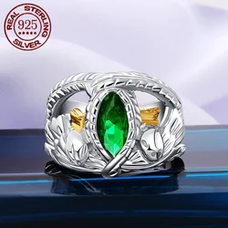 Real 925 Sterling Silver Aragorn Rings of Barahir LOTR Wedding Ring For Men Movie Fan Jewelry