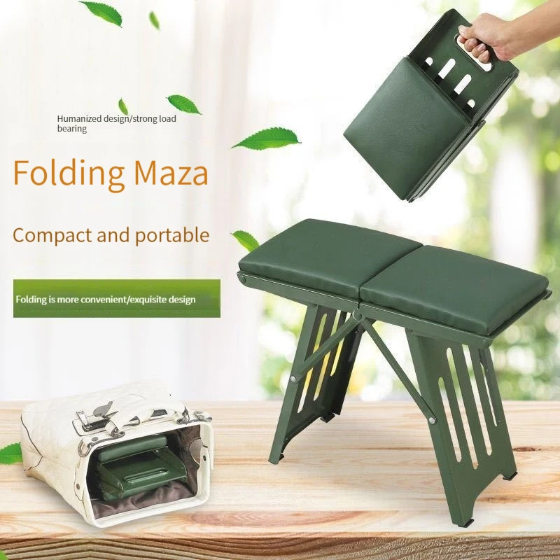 Outdoor Folding Stool Convenient Mini Steel Fishing Stools Lightweight Train Portable Mazar Seat Tourism Foldable Camp Chair