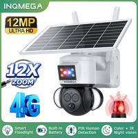 INQMEGA 12MP 6K 12X Zoom  4G Solar Camera Solar Powered Camera 4g CCTV for Smart Home Farm Yard Field Monitor Wireless Outdoor