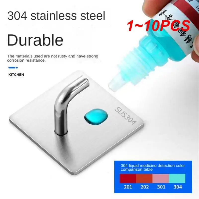 

Настенный крючок из нержавеющей стали, 1 ~ 10 шт., неперфорированный, подвесной органайзер из вискозы с большой нагрузкой для ванной комнаты