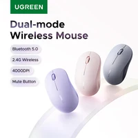 Ratón inalámbrico UGREEN 2,4G y Bluetooth modo Dual, 4000DPI 4 niveles ajustables, clic silencioso, ratón ergonómico portátil para ordenador portátil
