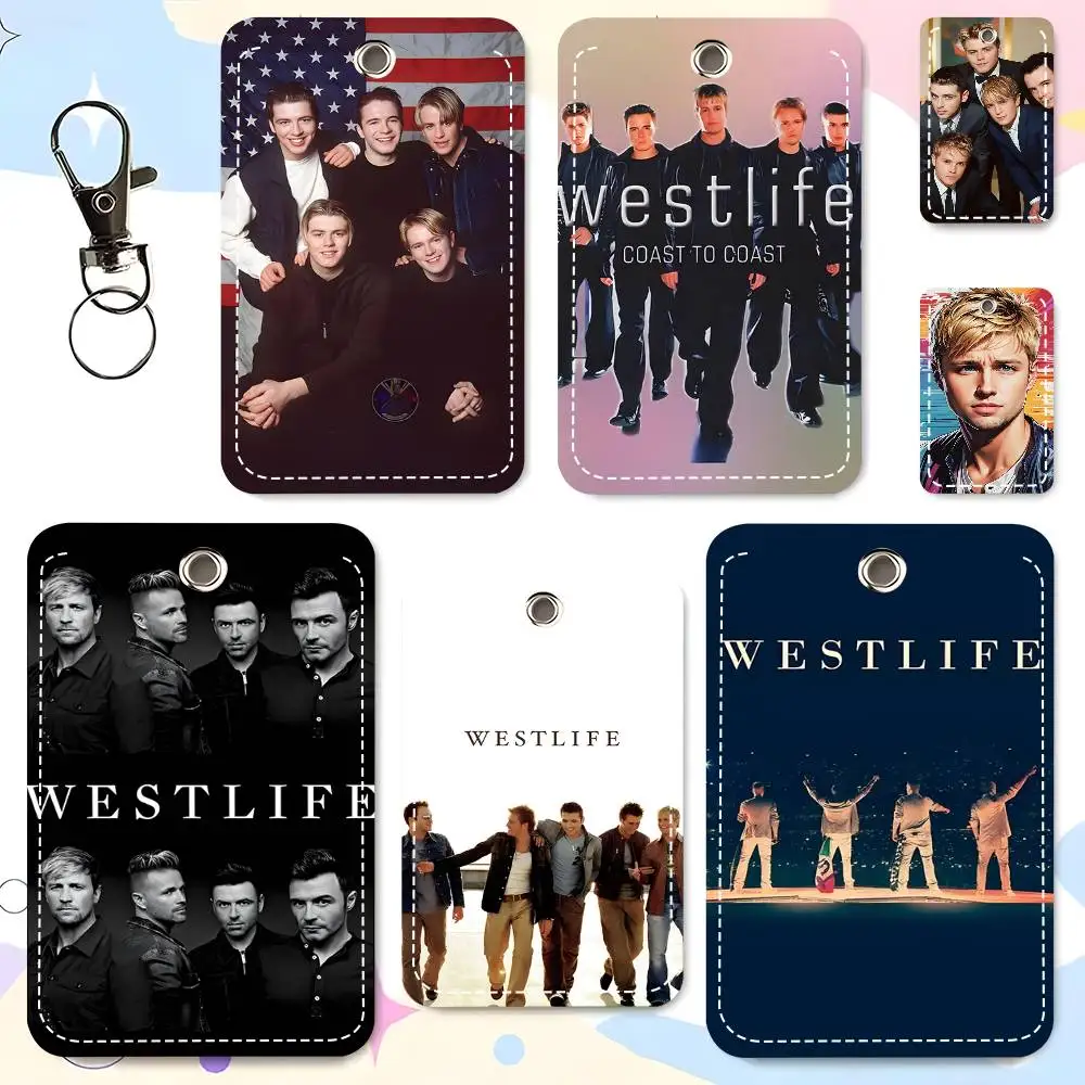 1 unidad de estuche para tarjetas W-Westlife, llavero, bolsa para tarjetas de acceso, anillo para llaves, tarjetero de cuero, accesorio para llaves