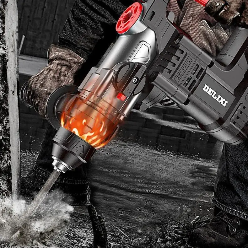 Delixi brushless 4.0J charging hammer lithium battery percussion drill concrete hammer industrial high power multi-function