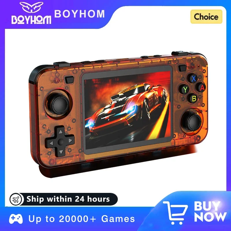 NEW Orange R36H Retro Handheld Game Console Linux System 3.5Inch IPS Screen Portable Pocket Video Player 64GB 128G Game Kid Gift