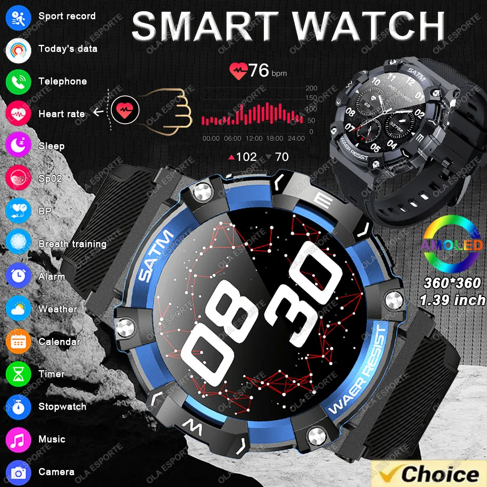 2024 neue Fitness Tracker Smart Uhr für Männer Stimme Assistent Herzfrequenz Monitor Blutdruck