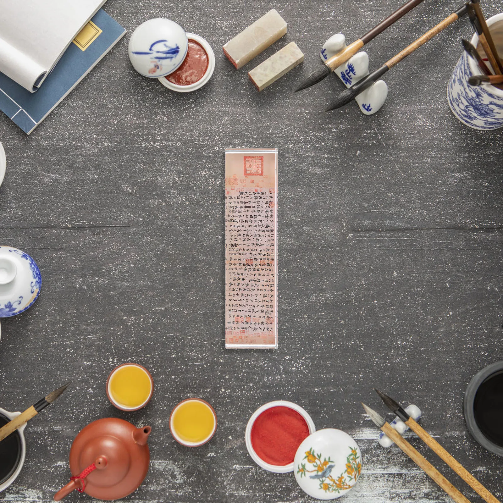 

1Set Vintage Style Glass Calligraphy Paperweight Stable Writing Press for Desk Office Decor Multi-Functional Tool for Painting