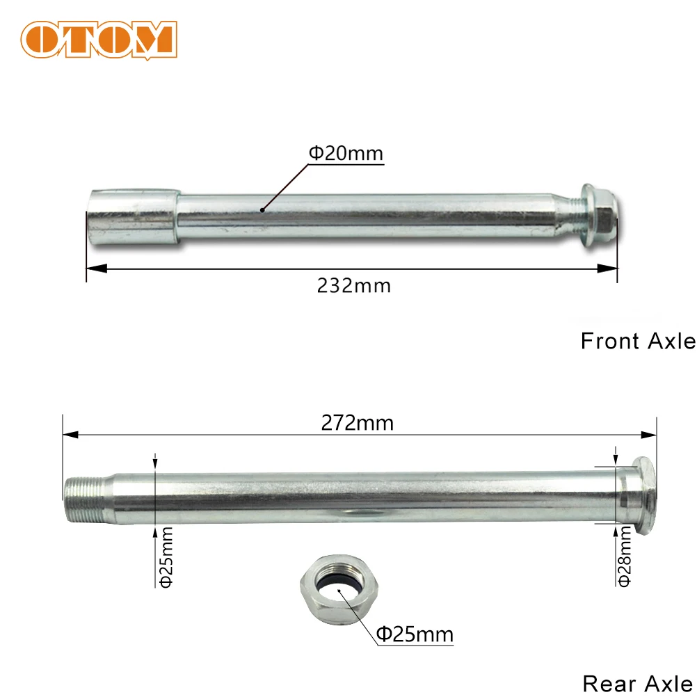 OTOM Motorcycle Front And Rear Axle Steel Galvanized Hubs Motocross Shaft Pivot Assy For HONDA CRF250R 250X 450R 450X Accessory