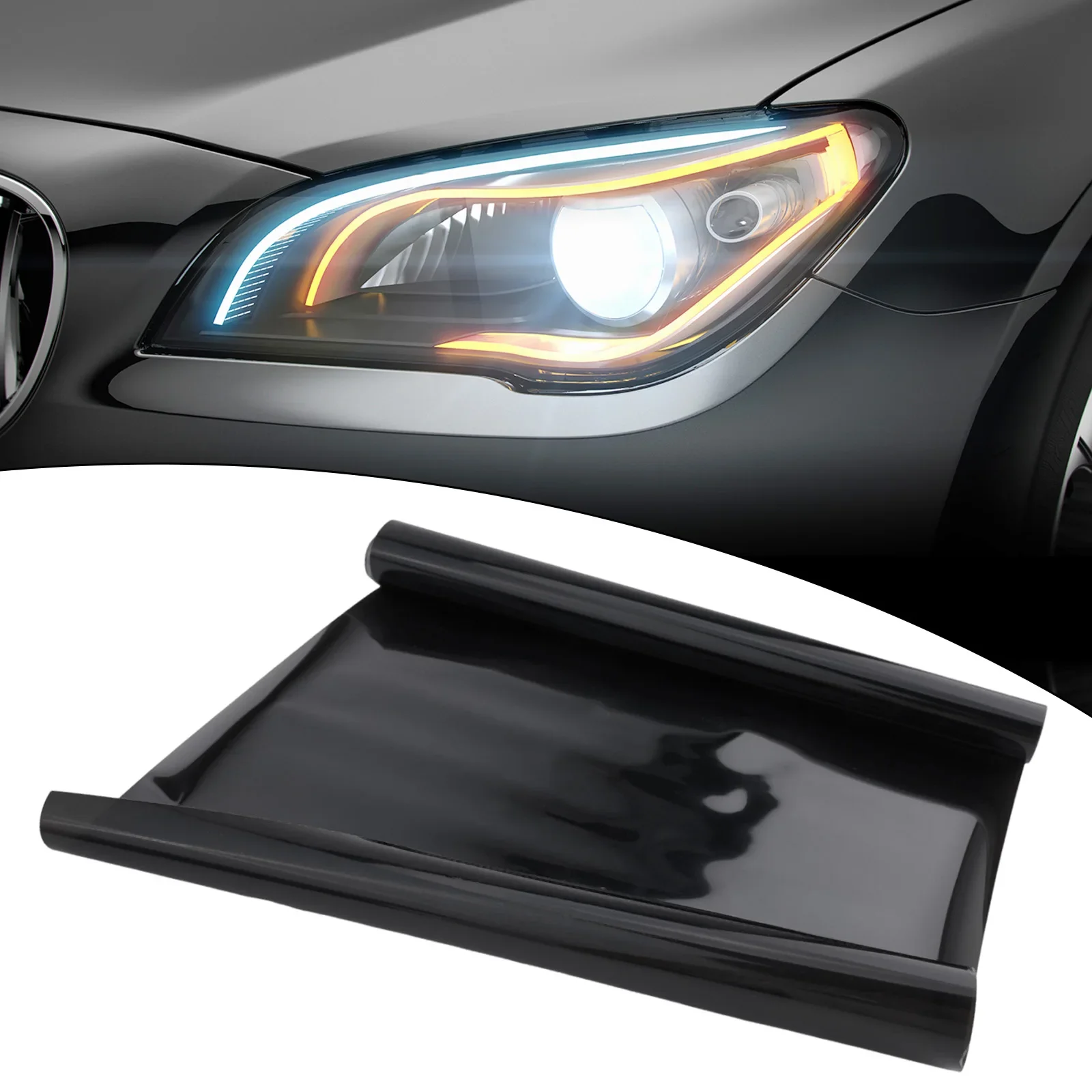 Film Dark Tint Gloss Black Vinyl Wrap Give Your Car's Lights a Makeover Headlight & Taillight Sticker (12 X 48 )