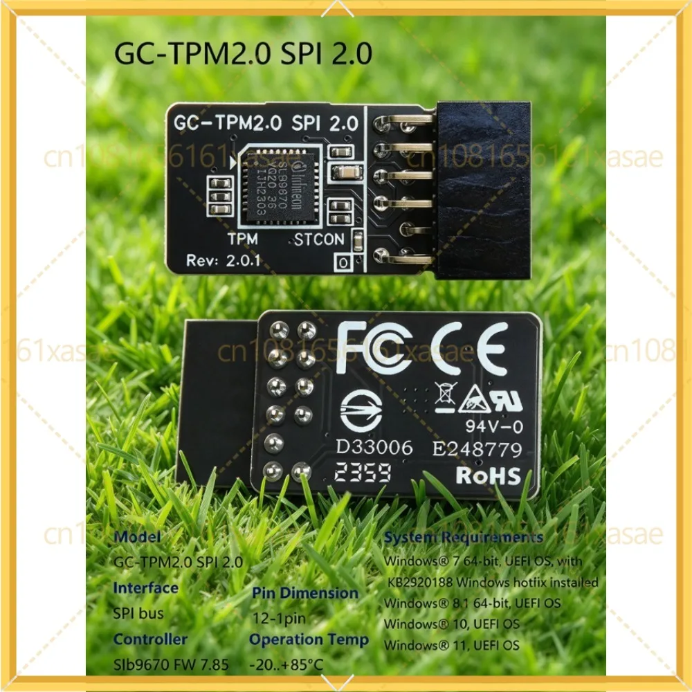 For Gigabyte GC-TPM2.0 SPI 2.0 TPM Module 12-1 Pin SLB9670 Security Chip For Windows 7-11 Motherboard