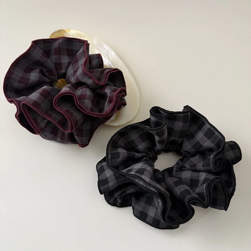

Zhao Lusi Plaid Scrunchie High-End Four-Layer Lock Tie Retro Rope Women Hair Flower Elastic Band