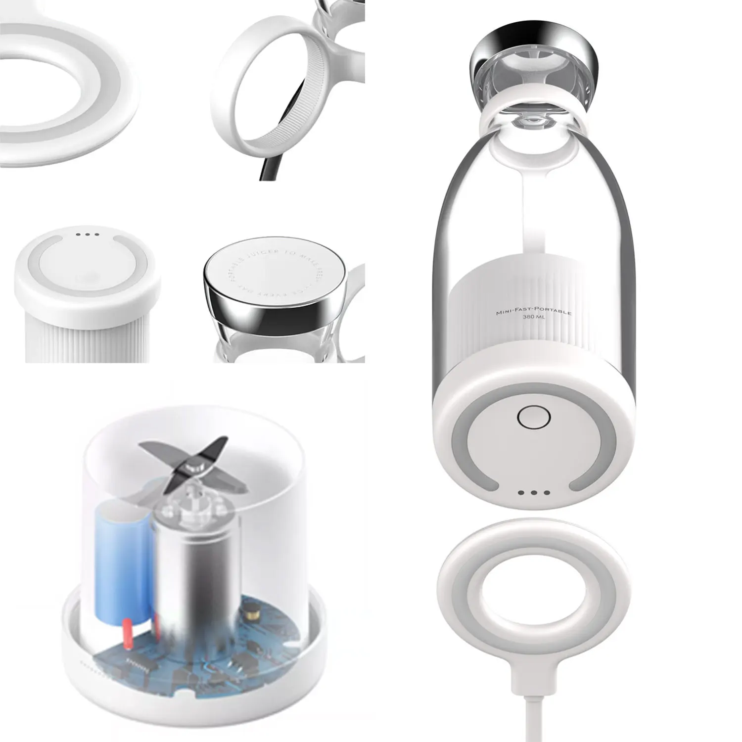 Liquidificador Elétrico Portátil Garrafa Milkshake Juicer Carregamento USB Sem Fio Mini Misturador De Suco Fresco Smoothie Blender Dropshipping