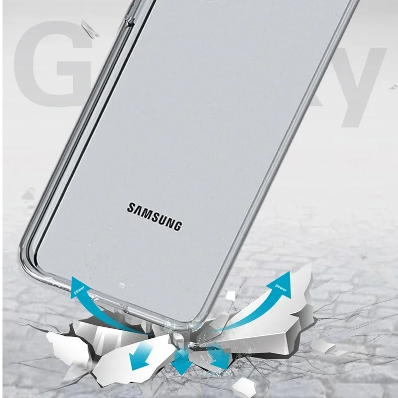 Capa de brilho para Samsung Galaxy, proteção total, capa transparente, Galaxy S24, S23, A54, A34, A53, A33, S22, S21, FE, S20 Plus, Ultra Note