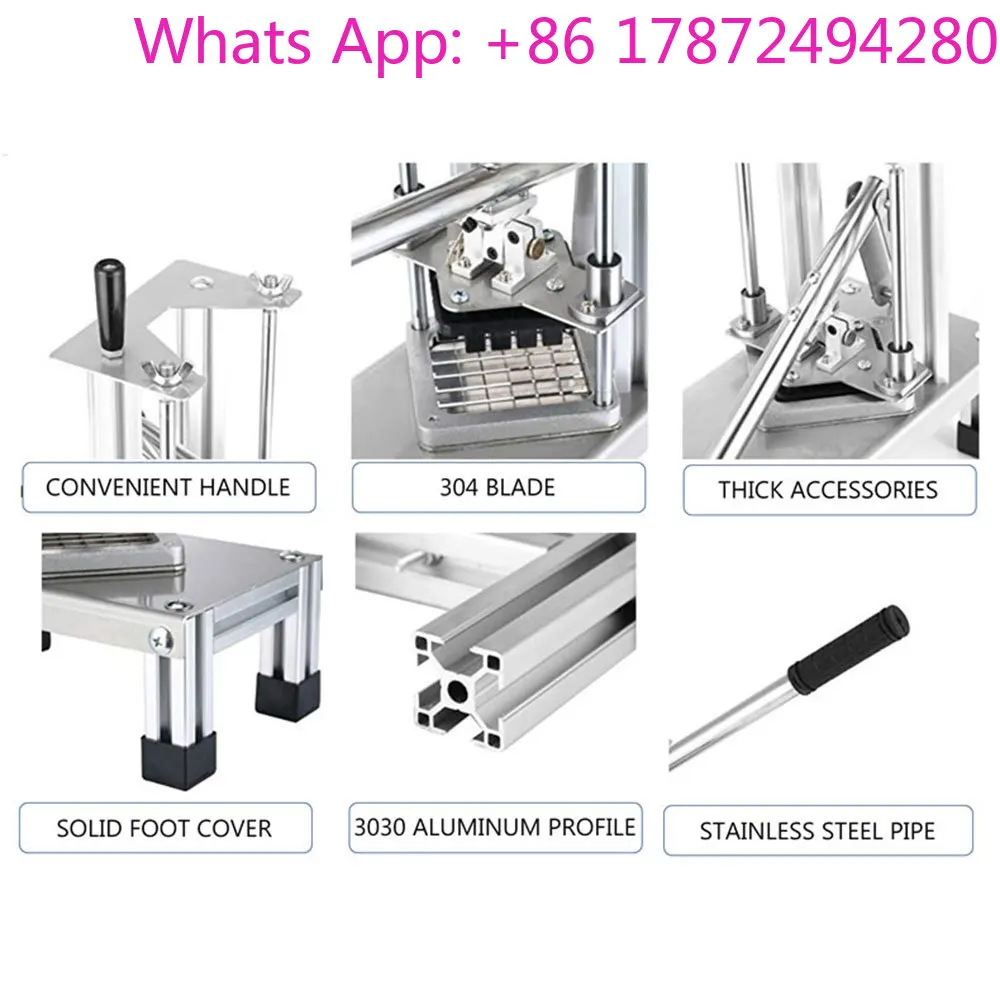 Manual Potatos Slicer Commercial French Fry Cutter Stainless Steel Strips Cutting Machine Vegetable Fruit Dicer