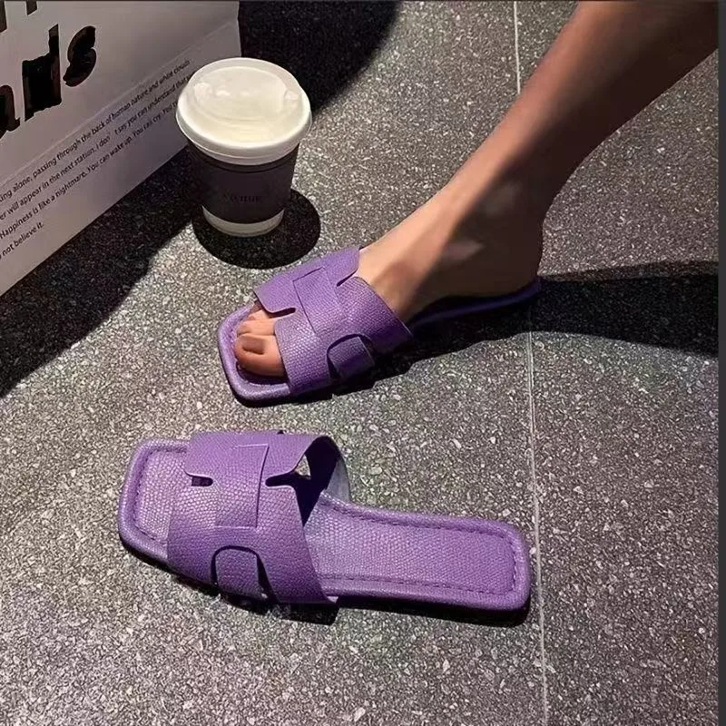 Summer New Women's Slippers Flat Bottom Non-slip Outdoor Open Toe Beach Women's Sandals Sexy Fashion Design Slides Woman Shoes