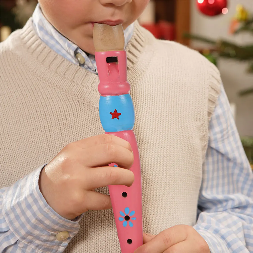 2 Pcs Toy Set Wooden Clarinet Child Kids Musical Instruments Baby Children Flute Plaything