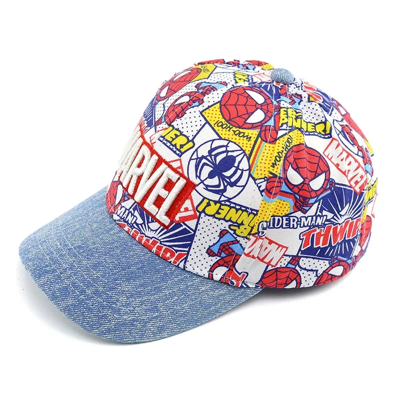 MINISO Disney Anime Spiderman Children Hat Mickey Mouse Baseball Cap Marvel Baby Girls Boys Hip Hop Cartoon Hat Kids Sun Hats