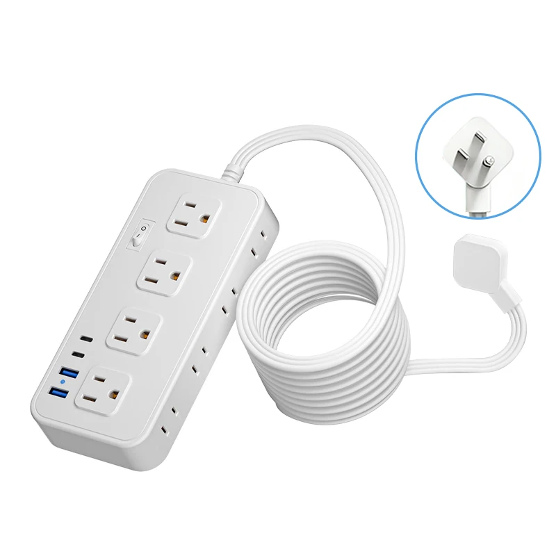 

US Standard 8-Hole Socket Strip with Multiple Sockets Extension Cord for Home Power Strip with USB Ports Extension Sockets