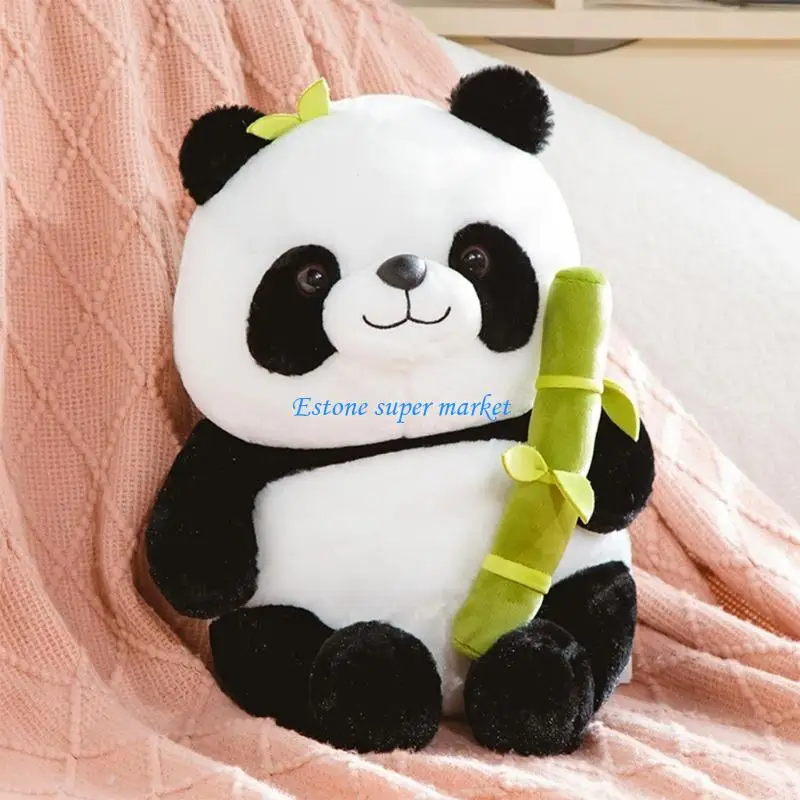 090B Panda Holding Bamboo- Stuffed Animals Party Gift Toy Office Throw Pillow