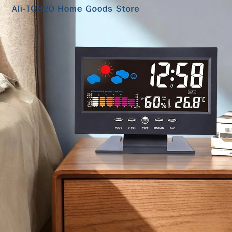 [TG820]Multi-functional Weather Station Clock  Hygrometer Calendar Digital LCD Display Temperature And Humidity Meter