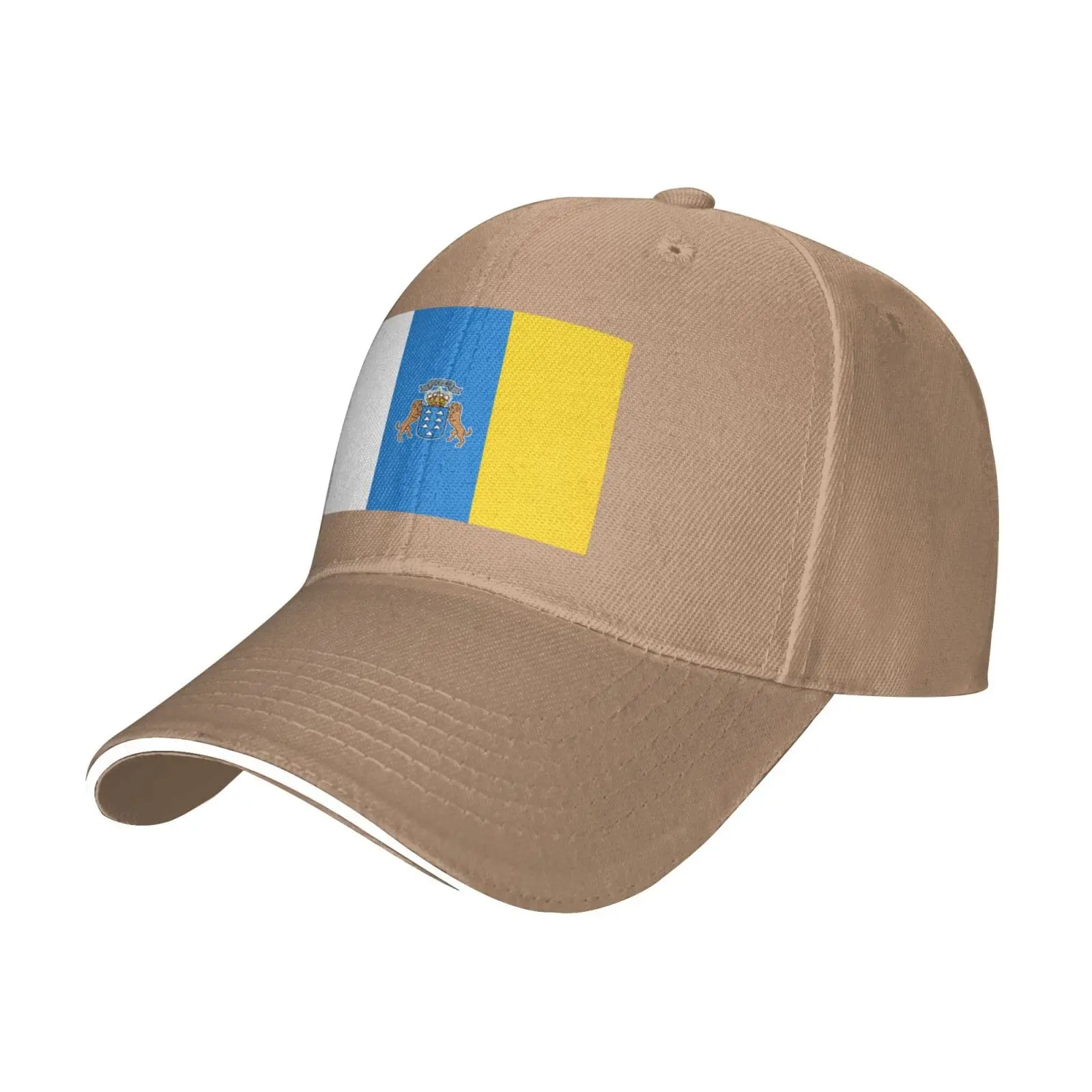 Flag of The Canary Islands Baseball Cap Men Women - Duck Tongue Classic Sandwich Hat Plain Natural