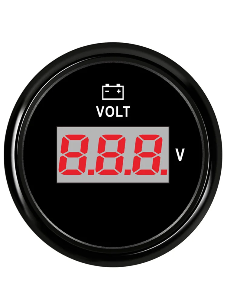 Auto 52mm Digital Voltmeters Modified 8-32V Display Volt Gauges Waterproof White Voltage Meters Red Backlight 9-32V Universal