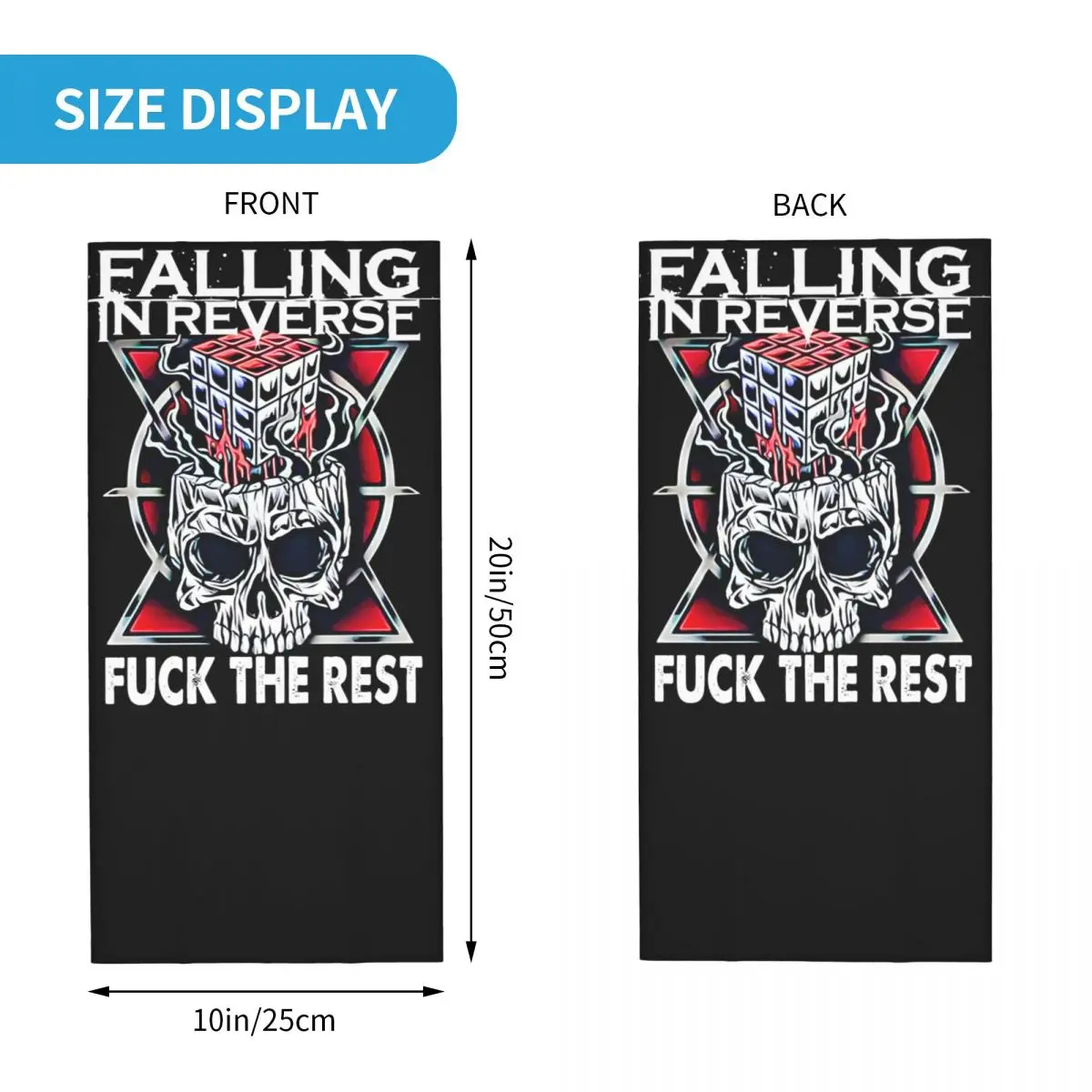 Not A Vampire Falling In Reverse Bandana Neck Cover Printed Motorcycle Motocross Face Scarf Balaclava Hiking Unisex Adult