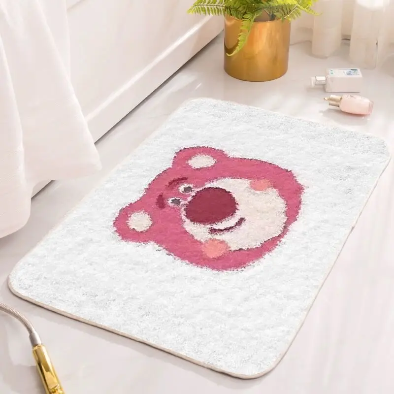 디즈니 스티치 현관 매트 2025 입구 욕실 용 새로운 미끄럼 방지 만화 깔개 침실 두꺼운 가짜 캐시미어 홈 카펫