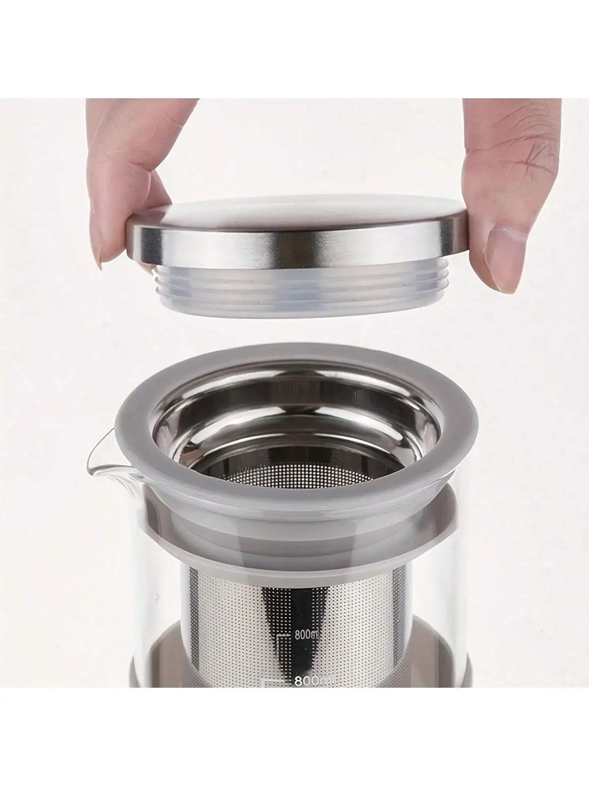 Cold Brew Coffee & Iced-Tea Maker Pitcher, Glass Dispenser Metaal & Plastic Deksel Mesh Filter Iced Coffee & Sun Tea Brewing System