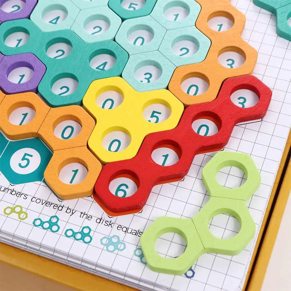 Rompecabezas de panal de abeja, juguetes educativos Montessori con forma Digital, juegos a juego, juguetes educativos de matemáticas coloridos