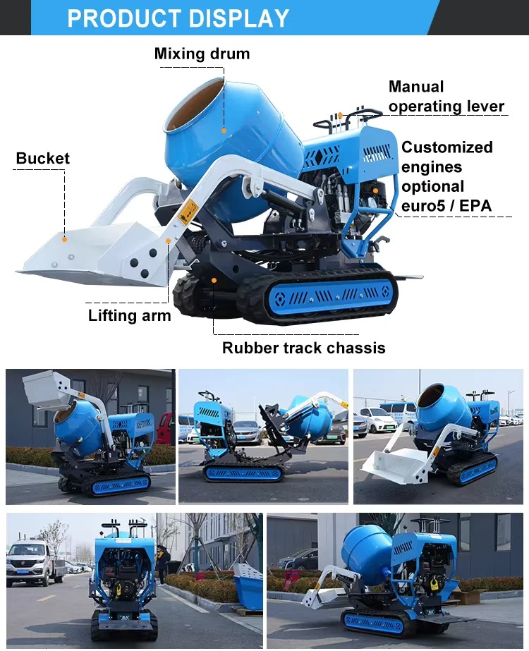 Gute Qualität Mini Beton Mixer Track Dumper Automatische Selbst Laden Beton Mixer Lkw Kleine Diesel Beton Mixer Angepasst – Detail 4