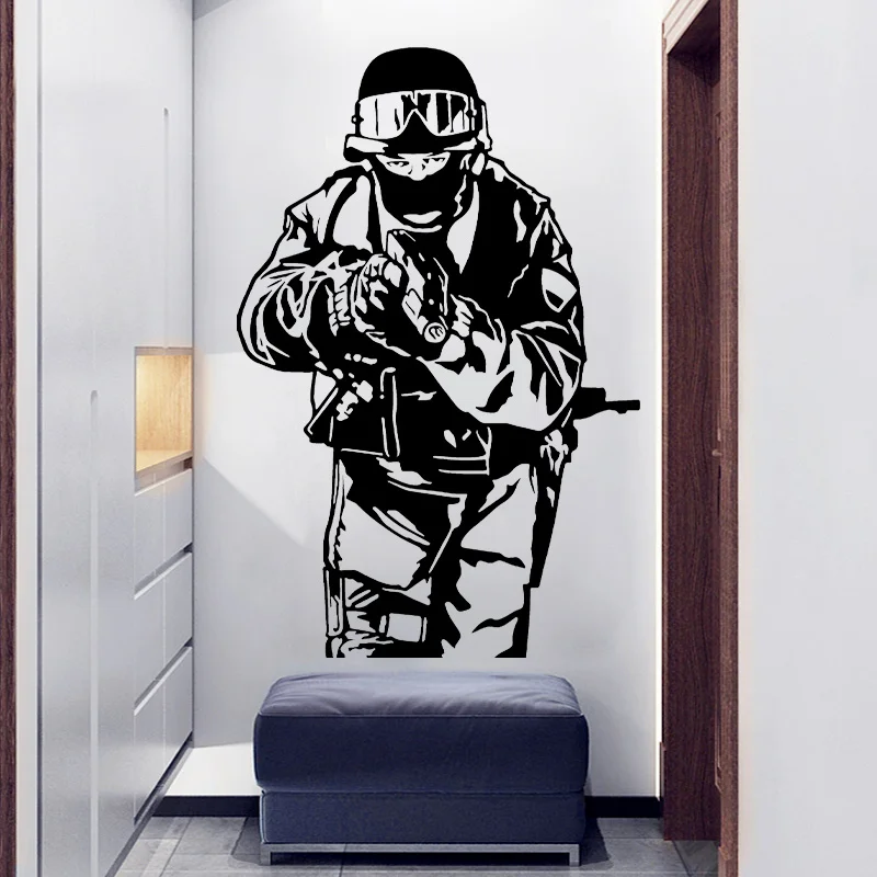 Counter Terrorism Force Swat Team Wall Sticker Vinyl Home House Decoration Boy Room Playroom Wall Decals Removable Wallpape 4251