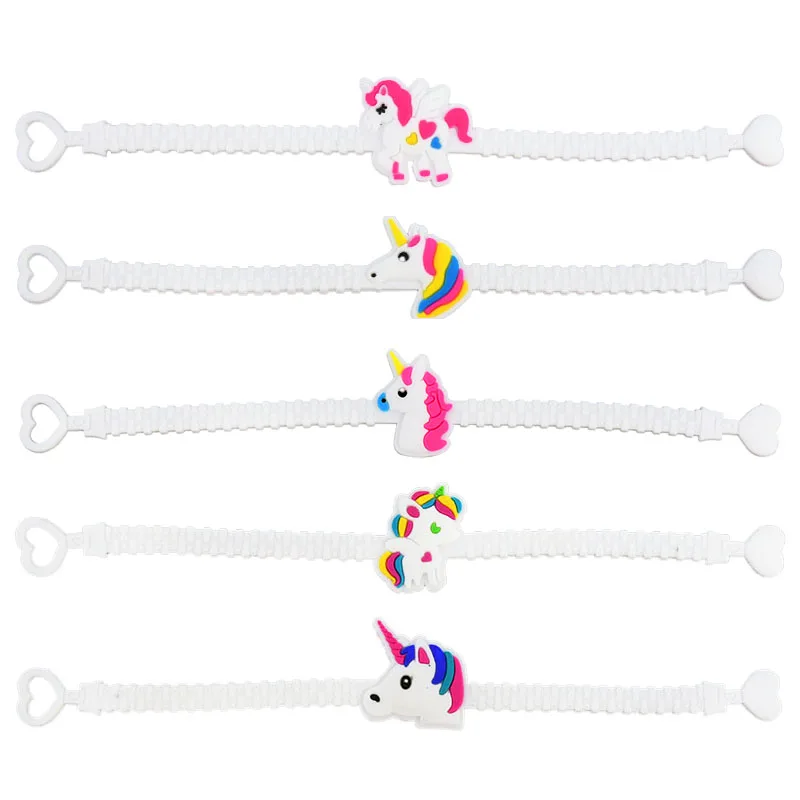 10Pcs Unicorn Party Bracelets Decoration Rubber Bangle Girl Unicorn Birthday Party Supplies Kids Christmas Gifts Toy Baby Shower