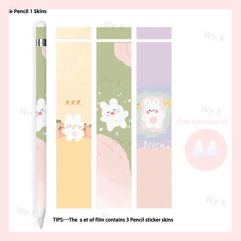 Disney Mickey Cartoon adesivos para lápis Apple, Scratchproof, Ultra fino, Touch Stylus Pen, papel protetor, pele, pele da etiqueta, 1, 2, 3pcs