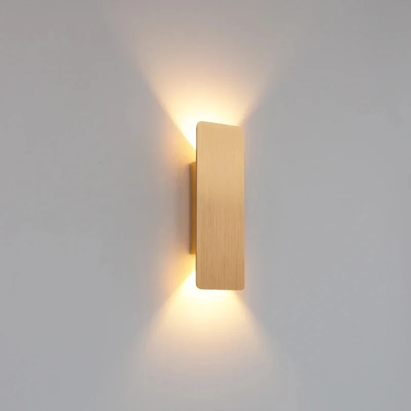 Modern Wood LED Wall Sconce Up and Down Lighting for Bedroom Living Room Hallway
