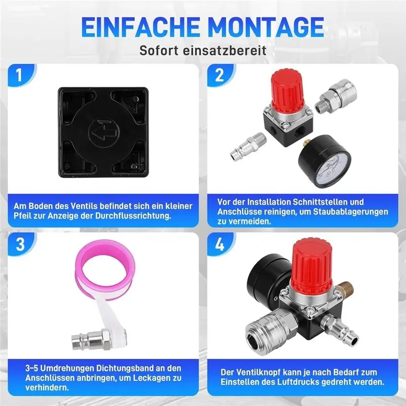 AS63-Pressure Regulator 1/4 Inch, Standard Size, Compressed Air, 175 PSI-3-Hole Design